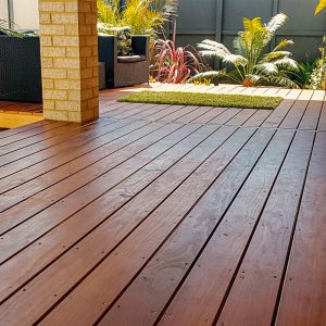 Timber Decking with grass