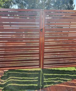 Supply and Install Double Aluminium Gates (Timber Look)