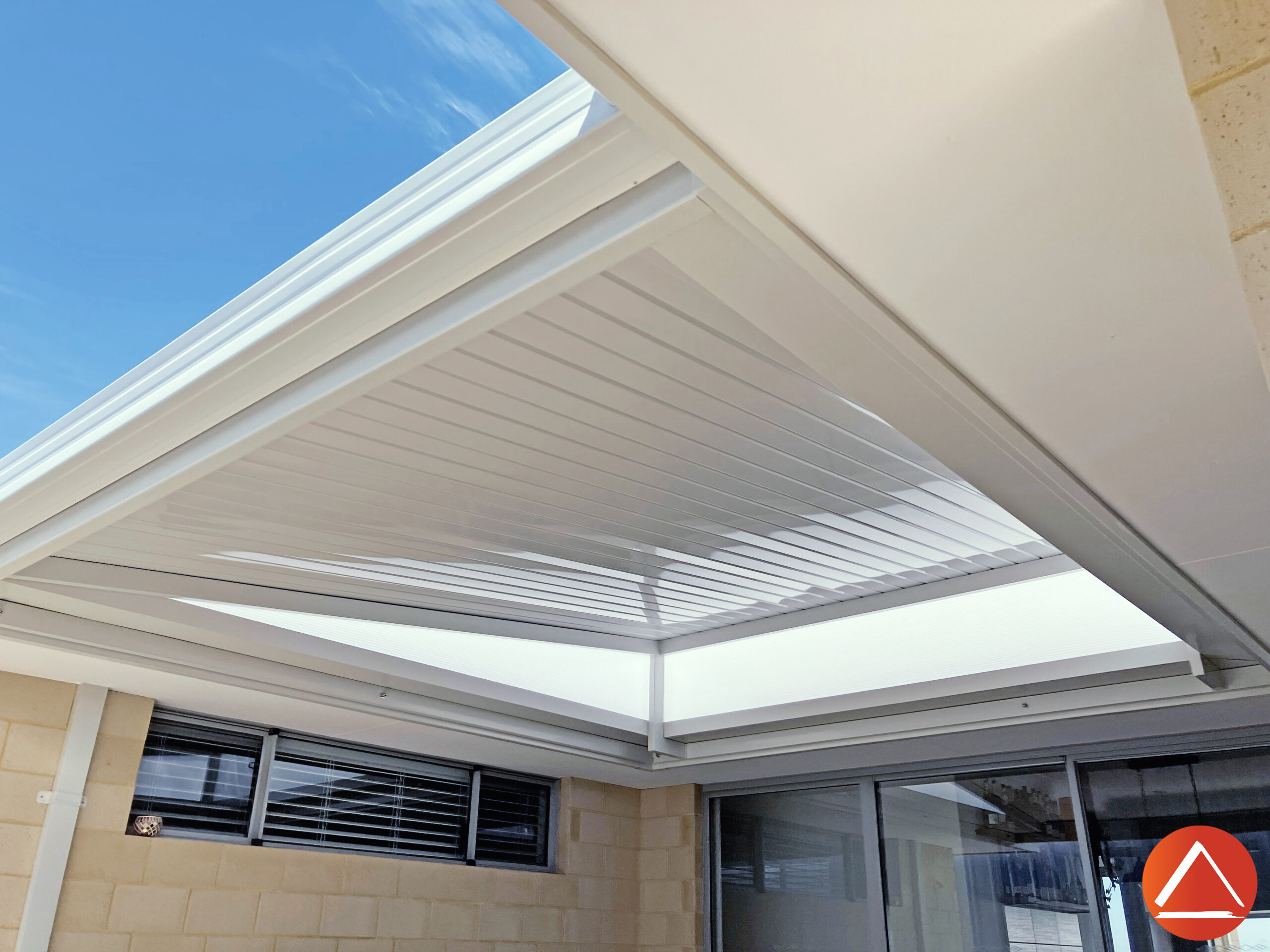 White flat roof twin wall
